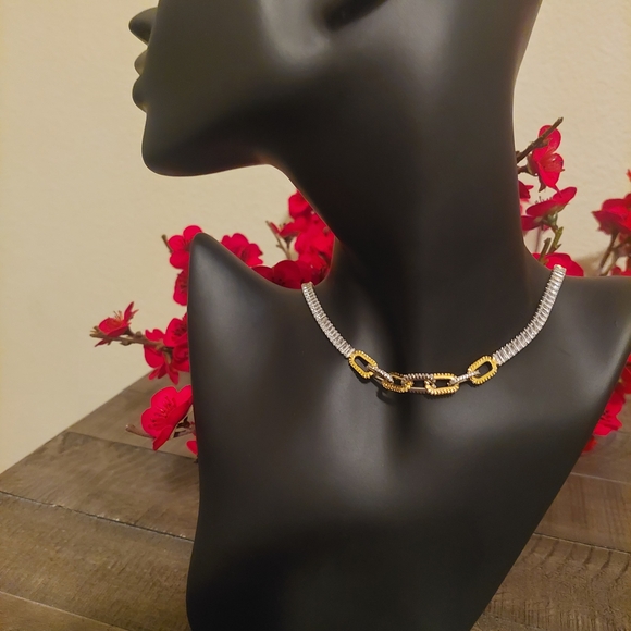None Jewelry - Elegant Gold and Silver Chain Necklace